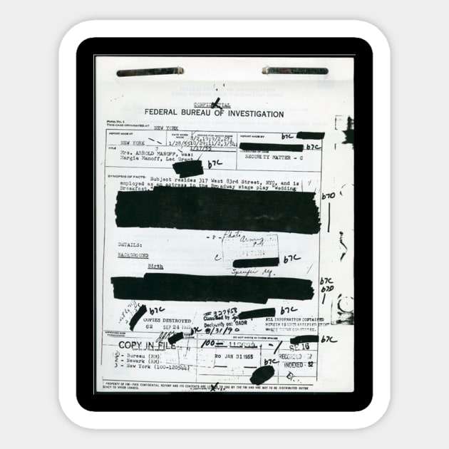 Lee Grant: Redacted Sticker by Hope Runs High